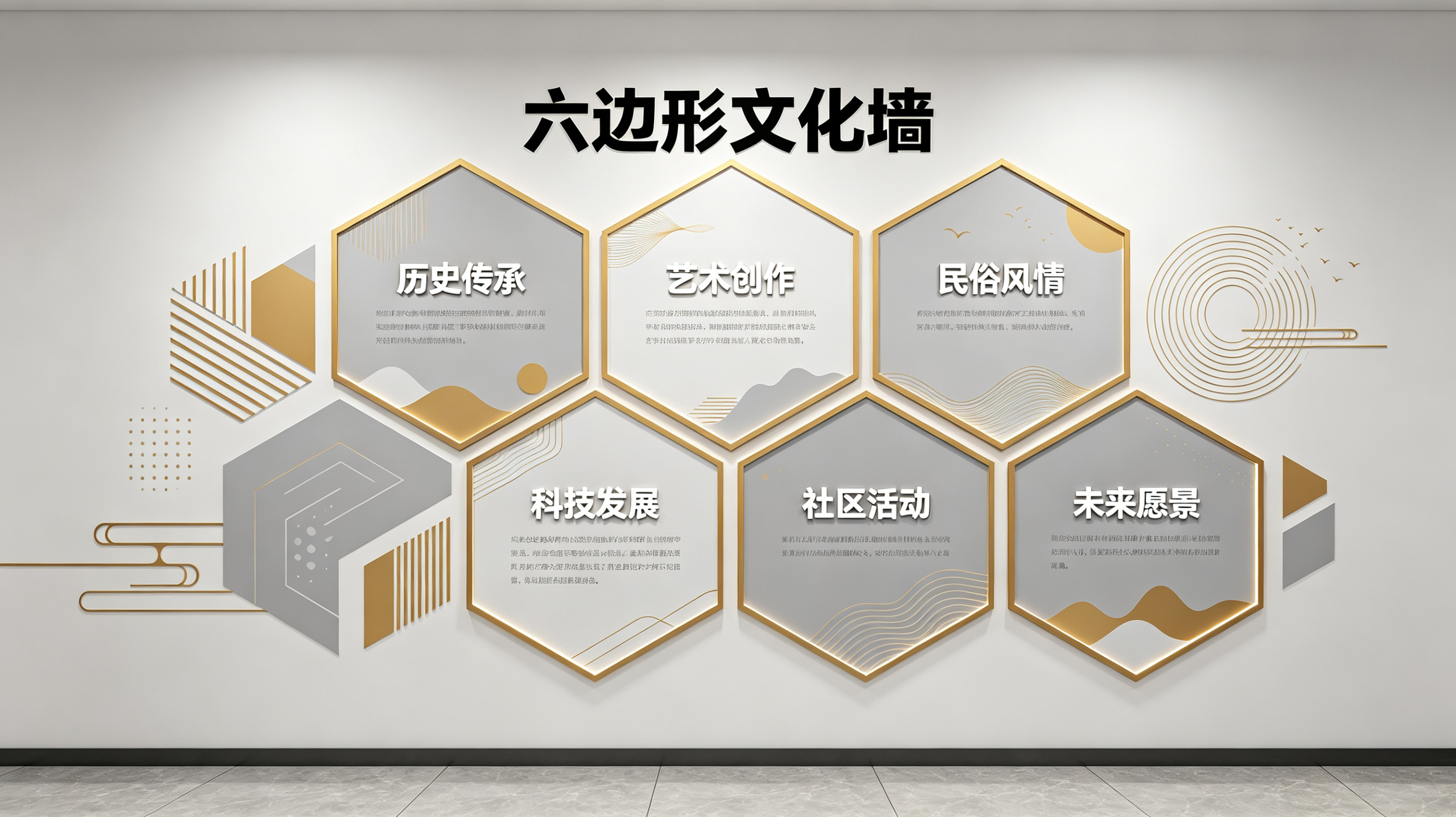 河池企业文化墙 | 六边形信息美学